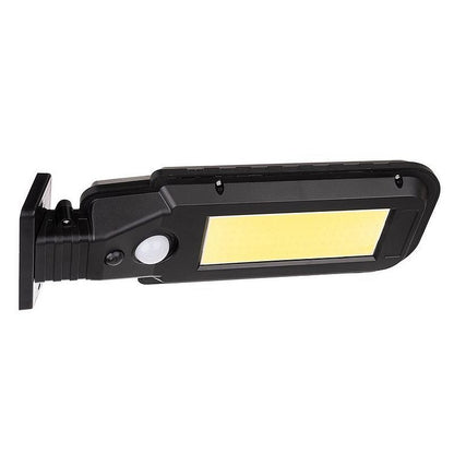 Lampă stradala solara T-100B HOZRO, senzor de miscare, rezistenta la apa, Negru, buton ON/OFF, telecomanda inclusa, cu Senzor de Mișcare – Montare pe Perete, Iluminat Exterior Puternic și Eficient HOZRO