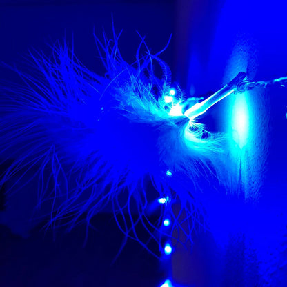 🪶 Instalație Decorativă Premium Hozro – 20 LED-uri cu Pene, 3.5m, Albastru sau Verde Magic HOZRO