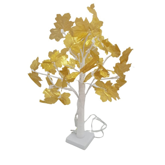 Pomisor decorativ de Craciun Hozro®, Veioza tip copacel cu Trandafiri, 36 LED-uri, Inaltime 40 cm, Alb HOZRO