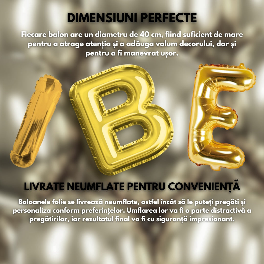 Balon folie HOZRO, gold, in forma de litera I, 40 cm BESTSELLS