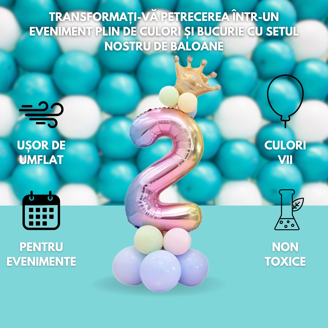Kit aranjament din baloane, cifra 2, HOZRO , multicolor BESTSELLS