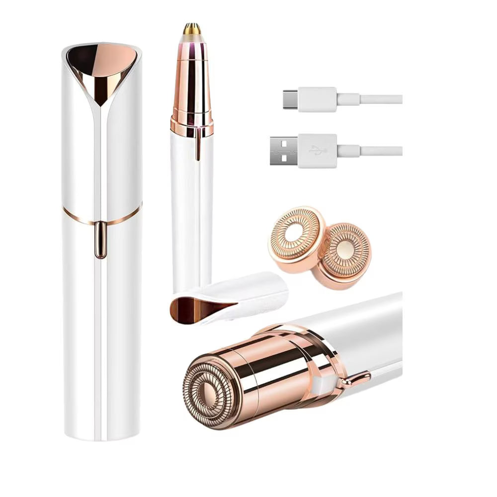 🌸 Set Epilator Facial și Epilator Sprâncene HOZRO® – Epilare Fără Durere, Încărcare USB, Design Portabil tip Ruj HOZRO