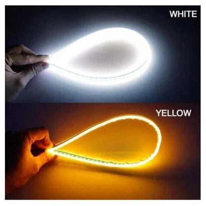 Upgradează-ți mașina cu setul de benzi LED Hozro pentru faruri. Funcție DRL alb și semnalizare dinamică curgătoare. Rezistente la apă, compatibile 12V. BESTSELLS