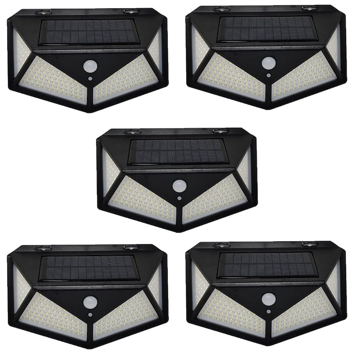 Lampă Solară cu 180 LED-uri HOZRO, Iluminare Puternică, Încărcare Solară, Senzor de Mișcare, Rezistentă la Intemperii HOZRO