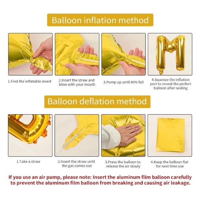 Balon folie HOZRO, gold, in forma de litera H BESTSELLS