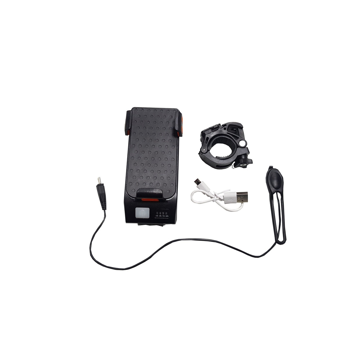 Gadget Bicicletă 4-în-1 HOZRO – Far LED 400 LM, Suport Telefon Anti-Alunecare, Claxon 130 dB și Power Bank 4000mAh HOZRO