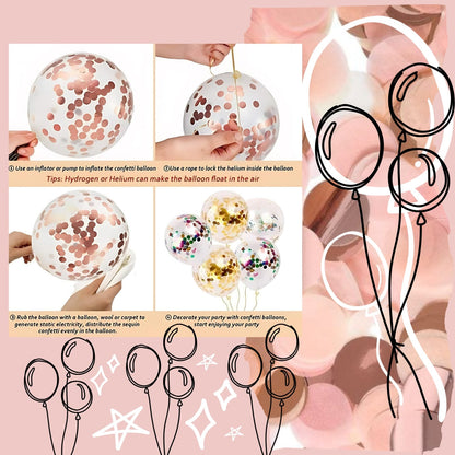 Set 36 baloane nunta, Bride to be HOZRO, Latex/Folie aluminiu, Rose Gold, Accesorii Elegante pentru Petrecerea Burlăcițelor, Nuntă sau Evenimente Tematice, Material Rezistent și Lucios HOZRO