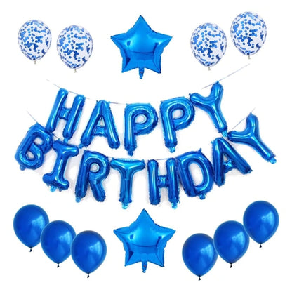 Set Baloane Folie „Happy Birthday”, 43 cm – Decor Elegant pentru Petreceri Aniversare, Evenimente, Fete, Femei, Fetițe, cu Litere Mari, Refolosibile, Ușor de Umflat și Montat (Copy) HOZRO