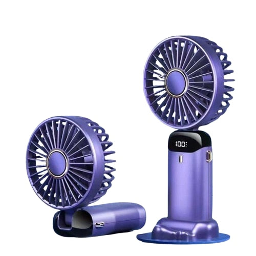 🎁 1+1 GRATIS – Ventilator Portabil HOZRO, 4 în 1 cu Aromaterapie 💨 De Mână, Birou, Gât, LCD, USB, 12h Autonomie, 4000 mAh HOZRO