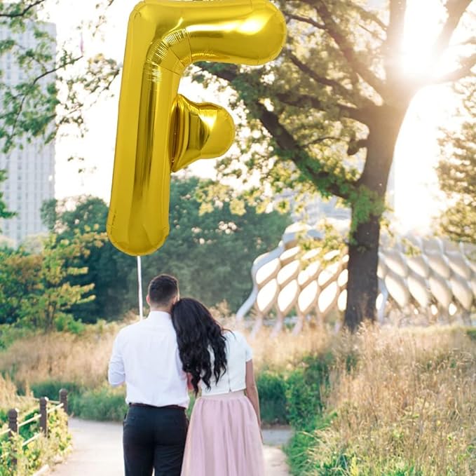 Balon folie HOZRO, gold, in forma de litera F, 40 cm BESTSELLS