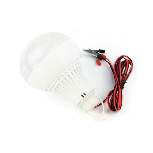 Bec LED 12V Hozro, 7W, cu Cablu și Clești pentru Baterie Auto, Glob Mat din Plastic HOZRO