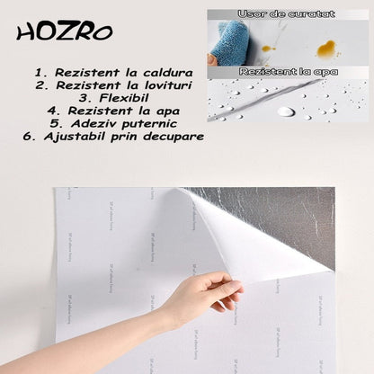 Set placi Hozro, Tapet imitatie Marmura decorativa autoadezive, pentru pereti, model abstract, 60x60 cm, 250-19, grosime 2mm BESTSELLS