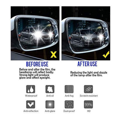 🚗 Vizibilitate perfectă pe orice vreme! Set 2 Folii Protectoare Hidrofobe Hozro pentru Oglinzi – Anti-Aburire, Anti-Ploaie, Anti-Zgârieturi HOZRO