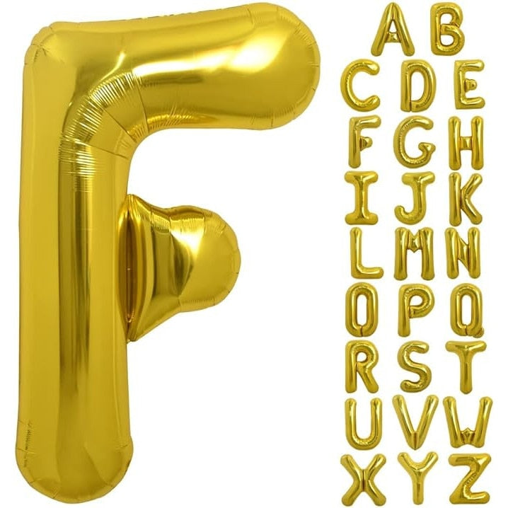 Balon folie HOZRO, gold, in forma de litera F, 40 cm BESTSELLS
