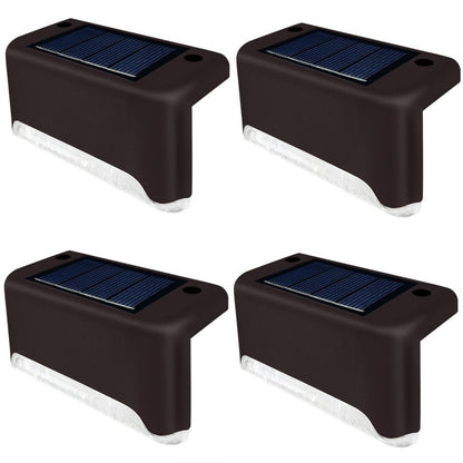 Set 4 Lampi solare de perete HOZRO, pentru exterior, iluminare sus și jos, culoare neagră, design modern și compact, dimensiune 7.5 x 7.5 cm, alimentare solară, protecție IP65 rezistentă la apă și praf, ideale pentru fațadă, gard, terasă HOZRO