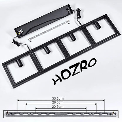Lustra tip Pendul HOZRO, 4 Becuri, Metal, Suport liniar, Design modern, rafinat, Negru HOZRO