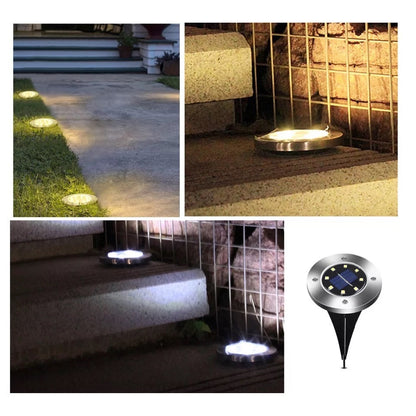 Set 4x LampI Cu Incarcare Solara Rapida SI Timp Mare De Utilizare, Tip Spot Cu 8 Leduri, HOZRO, Pentru Gradina, WaterProof, IP65, Carcasa Din Otel inoxidabil BESTSELLS