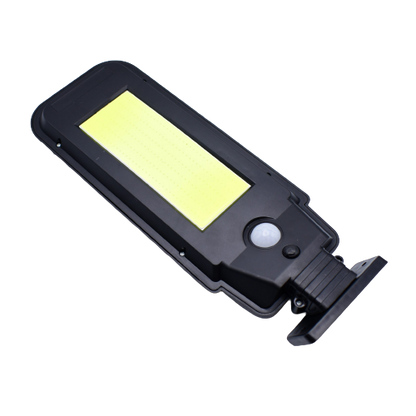Lampă stradala solara BL-210A-COB HOZRO, senzor de miscare, rezistenta la apa, Negru, buton ON/OFF, telecomanda inclusa, cu Senzor de Mișcare – Montare pe Perete, Iluminat Exterior Puternic și Eficient HOZRO