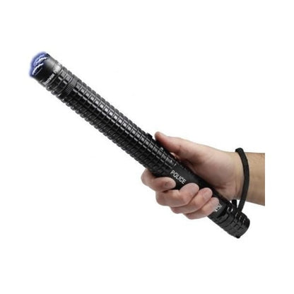Electrosoc HOZRO Baston Metalic cu Lanterna, Metalic, Stun Gun, X 8, 10000 kW, Negru HOZRO