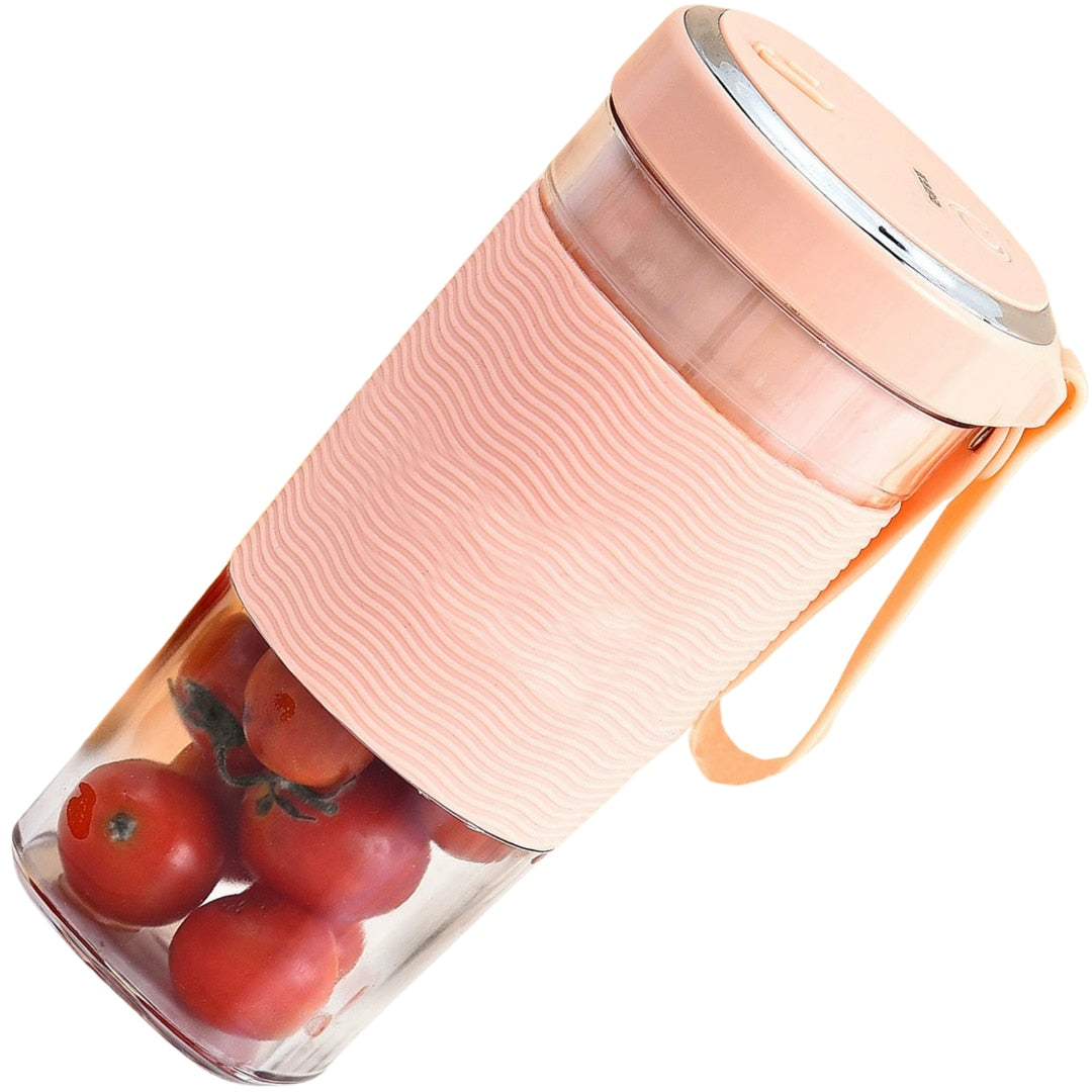 Mini Blender Portabil HOZRO, Electric, pentru Smoothie, Shake, Fructe și Legume, Capacitate 450ml, Motor Puternic 12000 RPM, 2 Lame din Oțel Inoxidabil, Acumulator Reîncărcabil prin USB, Material BPA-Free HOZRO