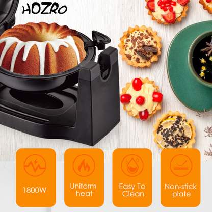 Aparat Electric Profesional HOZRO, pentru Prăjituri, Brioșe și Deserturi – Design Compact, Ușor de Folosit, Rezistent și Elegant, Culoare Neagră – Ideal pentru Bucătării Moderne și Preparare Rapidă a Gustărilor Dulci HOZRO