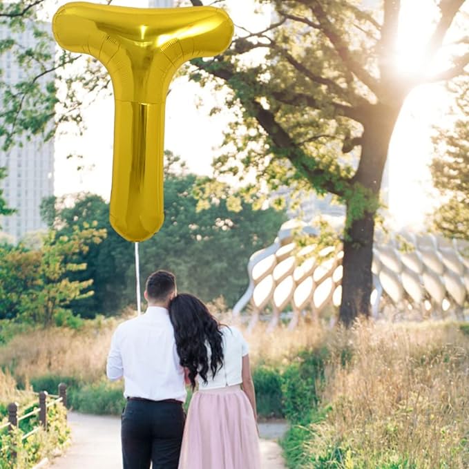 Balon folie HOZRO, gold, in forma de litera T, 40 cm BESTSELLS
