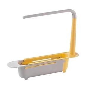 Suport multifunctional pentru burete si accesorii de curatenie vase de bucatarie, pentru chiuveta, telescopic, alb/diverse culori, ABS, 27X6X32-45 CM BESTSELLS