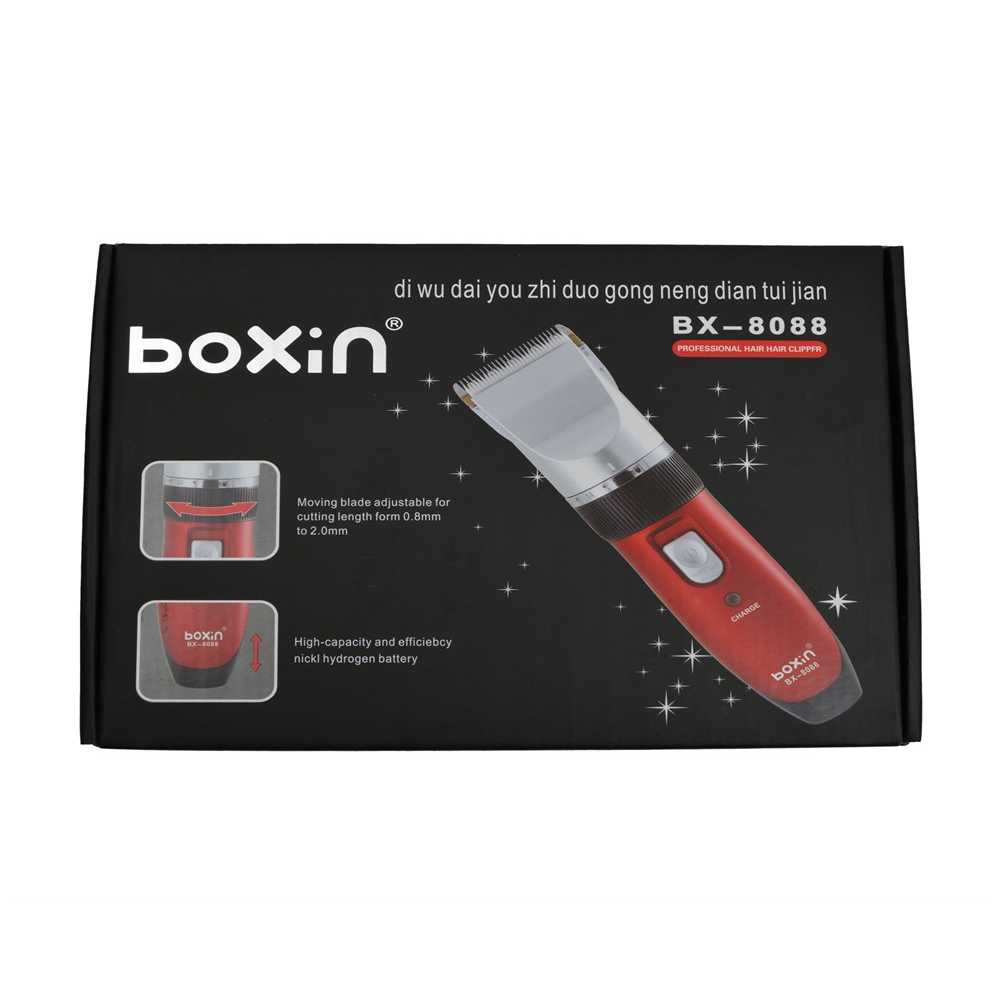 Masina de Tuns HOZRO Boxin 8088 - 2 Acumulatori, Lama Titan, 4 Capete Interschimbabile, BESTSELLS