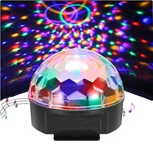 Glob Disco Cu Joc Rotativ De Lumini , Bluetooth , LED RGB , Difuzor , USB, Card, Redare Muzica , Telecomanda , Putere 20W HOZRO