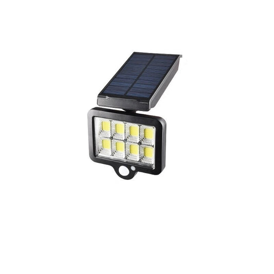Lampa HOZRO cu incarcare solara, 128 x LED COB, senzor de miscare/lumina/stare de veghe, buton ON/OFF, rotatie 360°, telecomanda inclusa YT-140 HOZRO