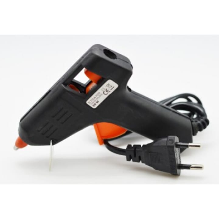 Pistol de Lipit cu Silicon HOZRO 20W – Aparat de Lipit Electric pentru Rezerve de 8mm, Negru/Portocaliu HOZRO