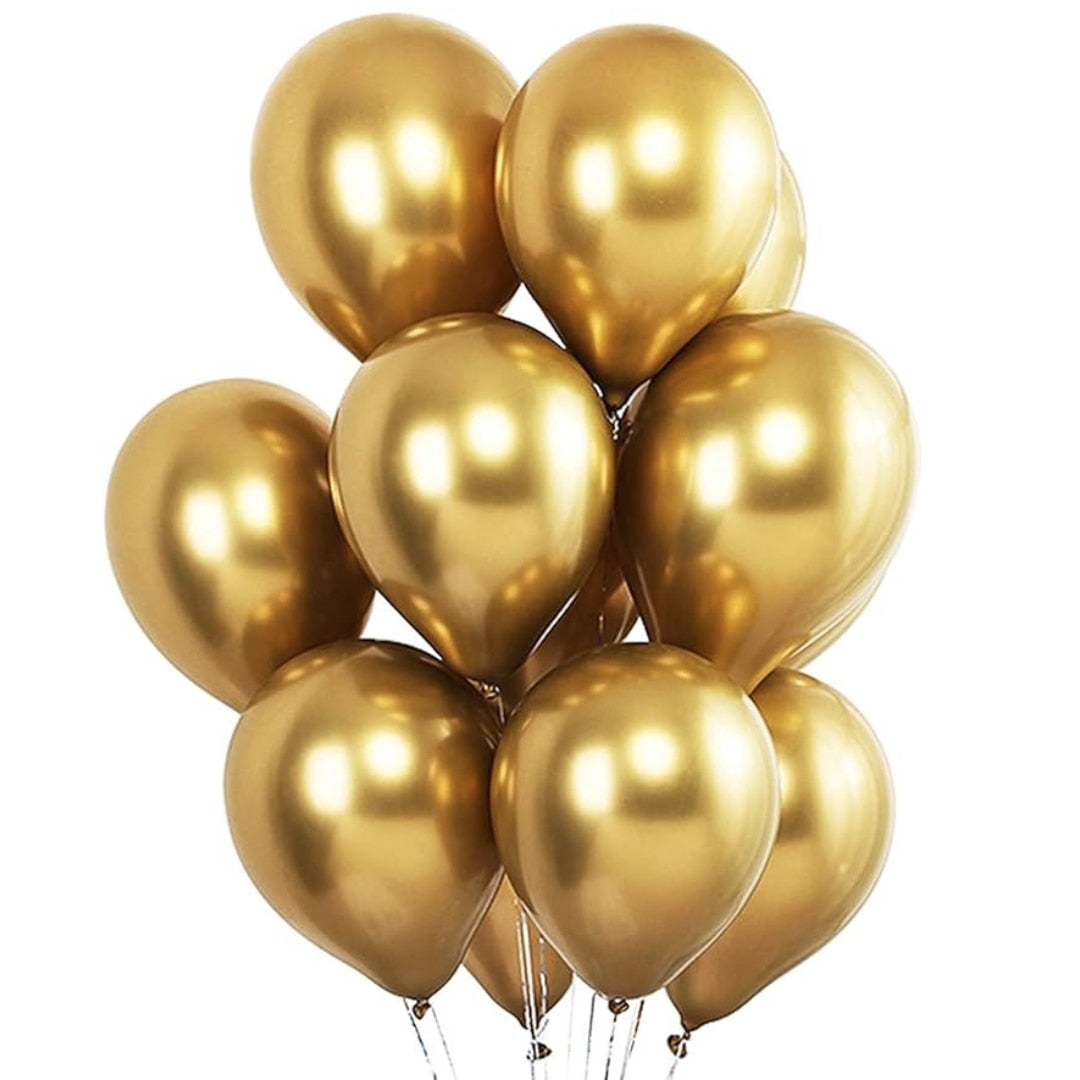 Set baloane din latex, Hozro®, Gold, 25 cm, Accesorii Elegante pentru Petreceri, Nuntă sau Evenimente Tematice, Material Rezistent HOZRO