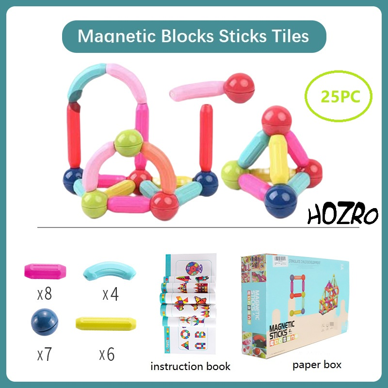 Puzzle Magnetic HOZRO, cu 25 de Piese Colorate – Joc Educativ și Creativ pentru Copii, Dezvoltă Imaginația, Coordonarea și Gândirea Logică HOZRO