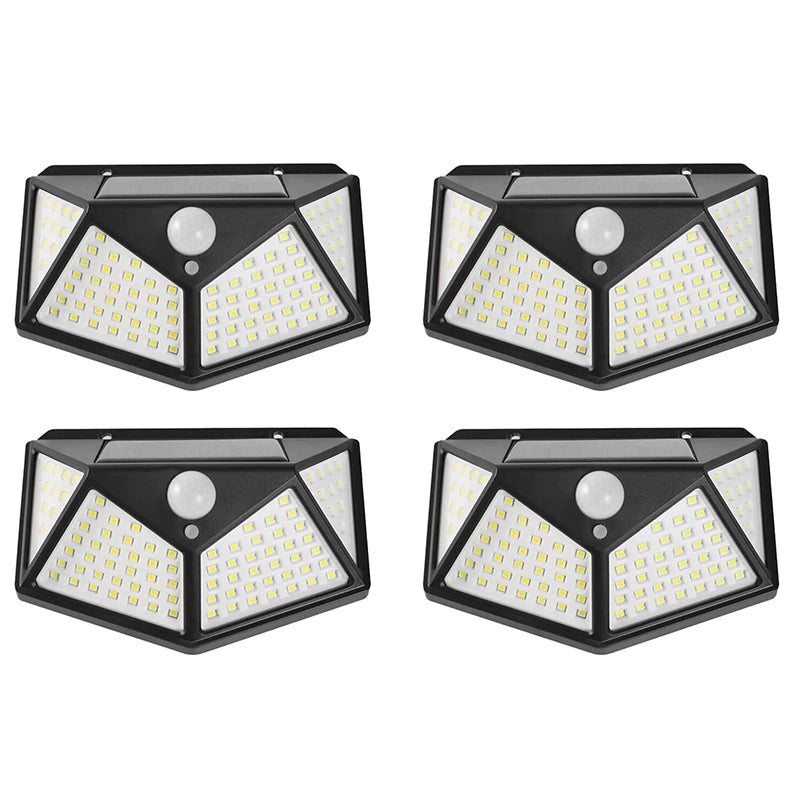 Lampa Solara HOZRO, SH 100, 100 LED-uri, Iluminare de 1000 Lumen, Senzor de Miscare si Lumina, Baterie Reincarcabila 2200mAh, Design Modern, Negru HOZRO