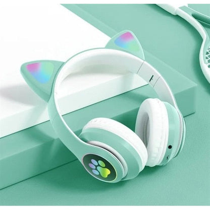 🎧 Căști Wireless HOZRO, Model Pisică STN-28– Sunet HiFi, Iluminare RGB, Bluetooth 5.0, Handsfree, Bass Stereo, LED, TF! 🐱 HOZRO
