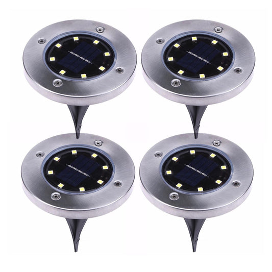 Set 4x LampI Cu Incarcare Solara Rapida SI Timp Mare De Utilizare, Tip Spot Cu 8 Leduri, HOZRO, Pentru Gradina, WaterProof, IP65, Carcasa Din Otel inoxidabil BESTSELLS