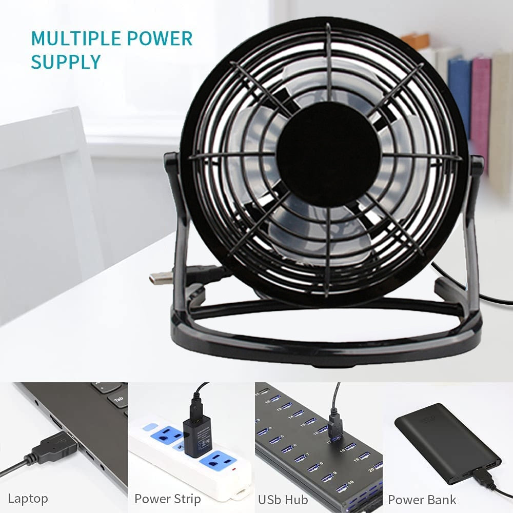 Mini Ventilator de Masă USB Hozro, 6 inch – Performanță Metalică și Răcorire la 360° HOZRO