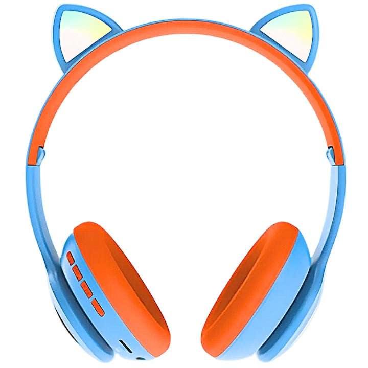 🎧 Căști Wireless HOZRO, Model Pisică VZN-66M – Sunet HiFi, Iluminare RGB, Bluetooth 5.0, Handsfree, Bass Stereo, LED, TF! 🐱 HOZRO