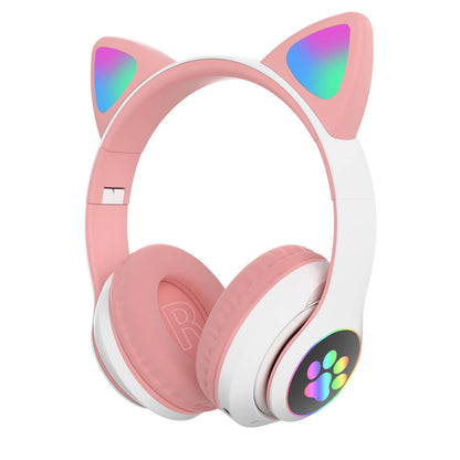 🎧 Căști Wireless HOZRO, Model Pisică STN-28– Sunet HiFi, Iluminare RGB, Bluetooth 5.0, Handsfree, Bass Stereo, LED, TF! 🐱 HOZRO