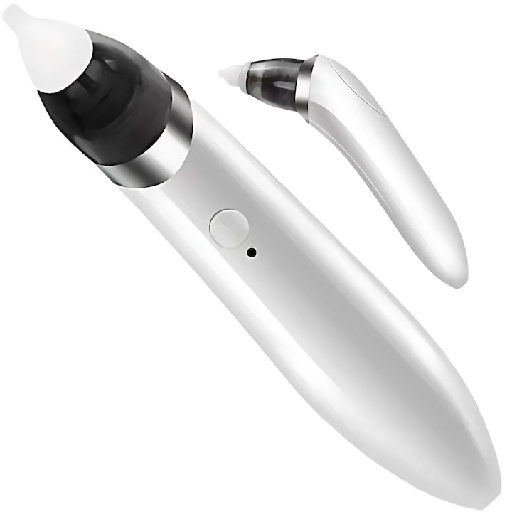 Aspirator nazal HOZRO®, cu doua capete de schimb, reincarcabil, 5 trepte de putere, alb HOZRO