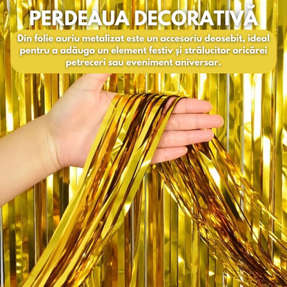 🌟PACHET PETRECERE BALOANE-  HOZRO Set 166 baloane Arcada din latex Hozro®, auriu/alb, 25 cm, Cu confetii + 4 bucati Perdea petrecere Gold BESTSELLS