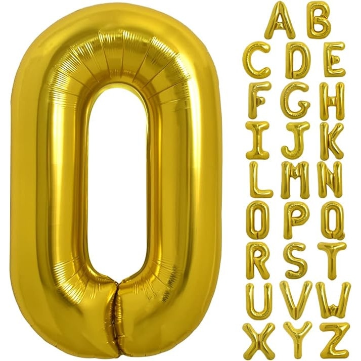 Balon folie HOZRO, gold, in forma de litera O BESTSELLS