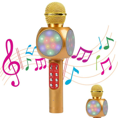 Microfon karaoke Disco LED WS1816-Hozro, fara fir, cu Radio si Recorder, wireless sistem, profesional cu boxe si Bluetooth 4.1 M1 HOZRO