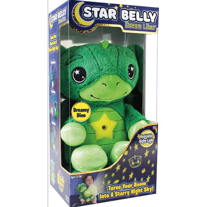 Jucărie de Pluș și Lampă de Veghe Hozro Star Belly Dream Lites – Proiecții și Muzică, Verde HOZRO