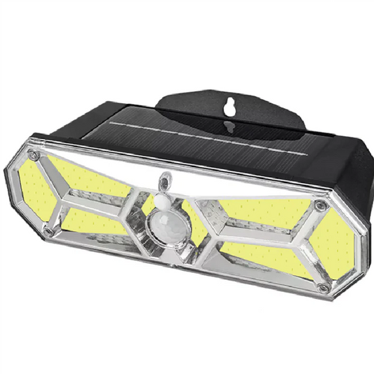 Lampa Solară LED HOZRO, 126 COB cu Senzor de Mișcare — Iluminare Puternică, Panou Solar încorporat, Rezistență IP65/IP66, Moduri Multiple, Autonomie Extinsă HOZRO
