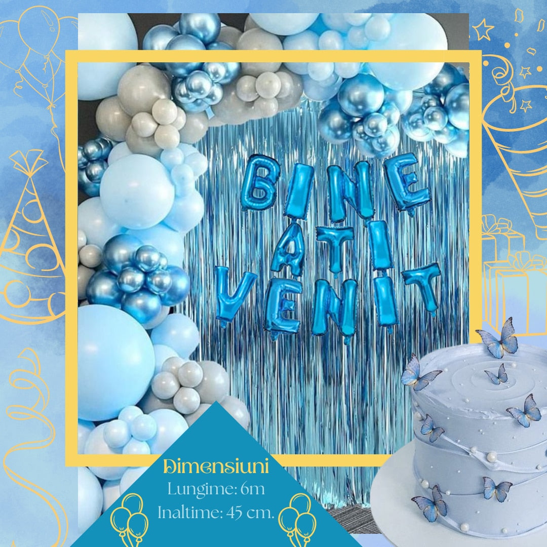Set Baloane HOZRO, din Folie „Bine Ați Venit” – Decor Petrecere, Baby Shower, Botez, Aniversări sau Evenimente Speciale HOZRO