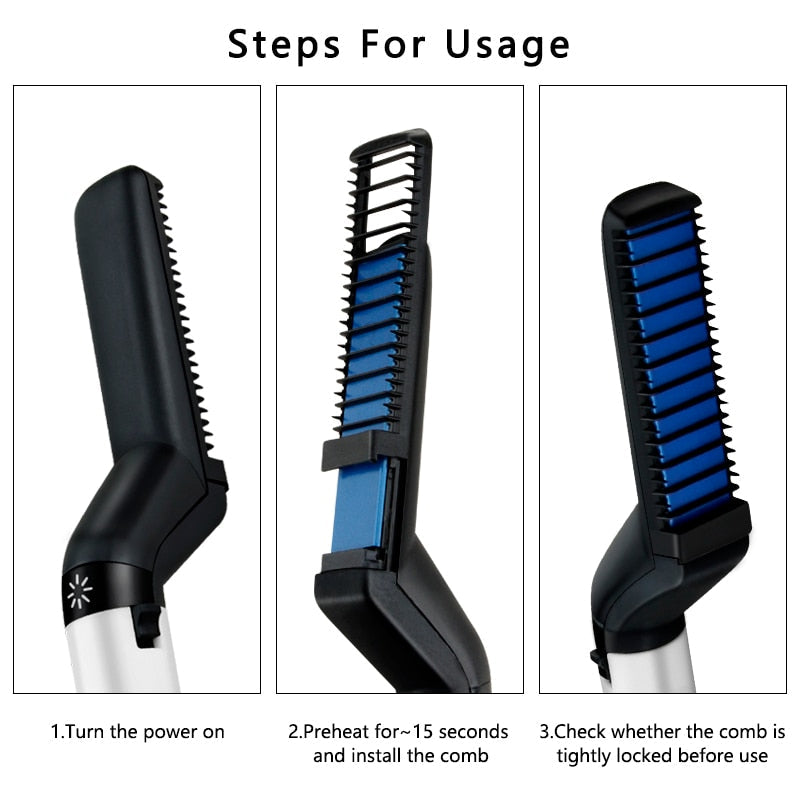 Placa ceramica pentru barbati, HOZRO®, pentru indreptat parul si barba, 10 W BESTSELLS