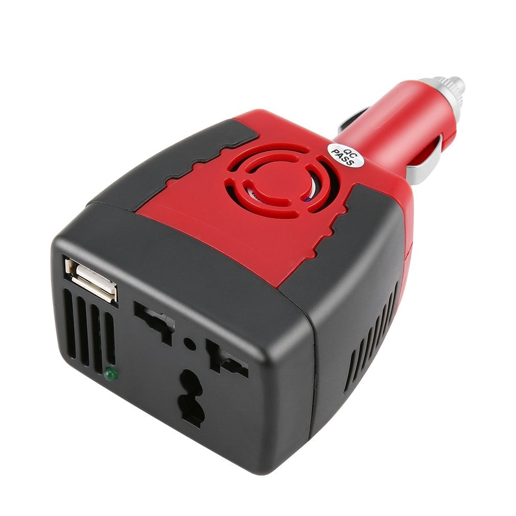Invertor Auto 12V-220V HOZRO 300W – Convertor Tensiune cu USB 5V, Roșu HOZRO