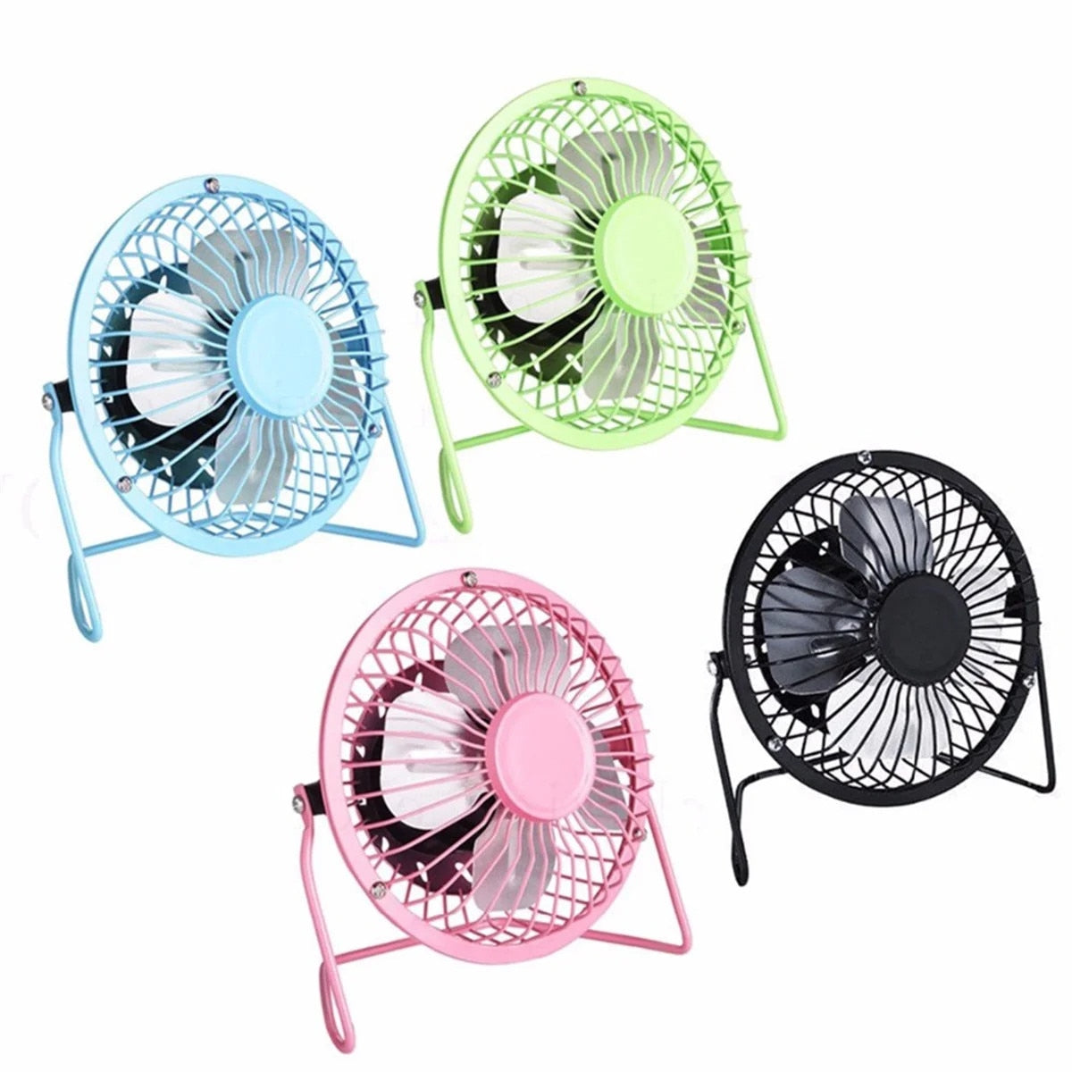 Mini Ventilator HOZRO, USB de 4 Inch – Ventilator de Birou Mic, Portabil și Silențios, Cu Lame din Aluminiu și Reglare 360° Sus-Jos, Ideal pentru Birou sau Acasă, Culoare Roz HOZRO