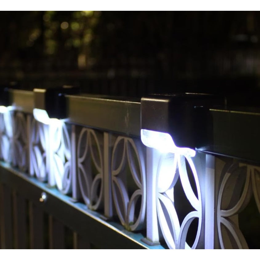 Set 4 Lampi solare de perete HOZRO, pentru exterior, iluminare sus și jos, culoare neagră, design modern și compact, dimensiune 7.5 x 7.5 cm, alimentare solară, protecție IP65 rezistentă la apă și praf, ideale pentru fațadă, gard, terasă HOZRO
